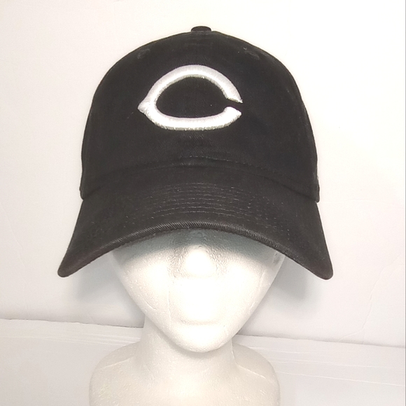 Cincinnati Reds C Logo Black Adjustable Strap Back Unisex MLB Baseball NCAA Hat - Picture 3 of 11